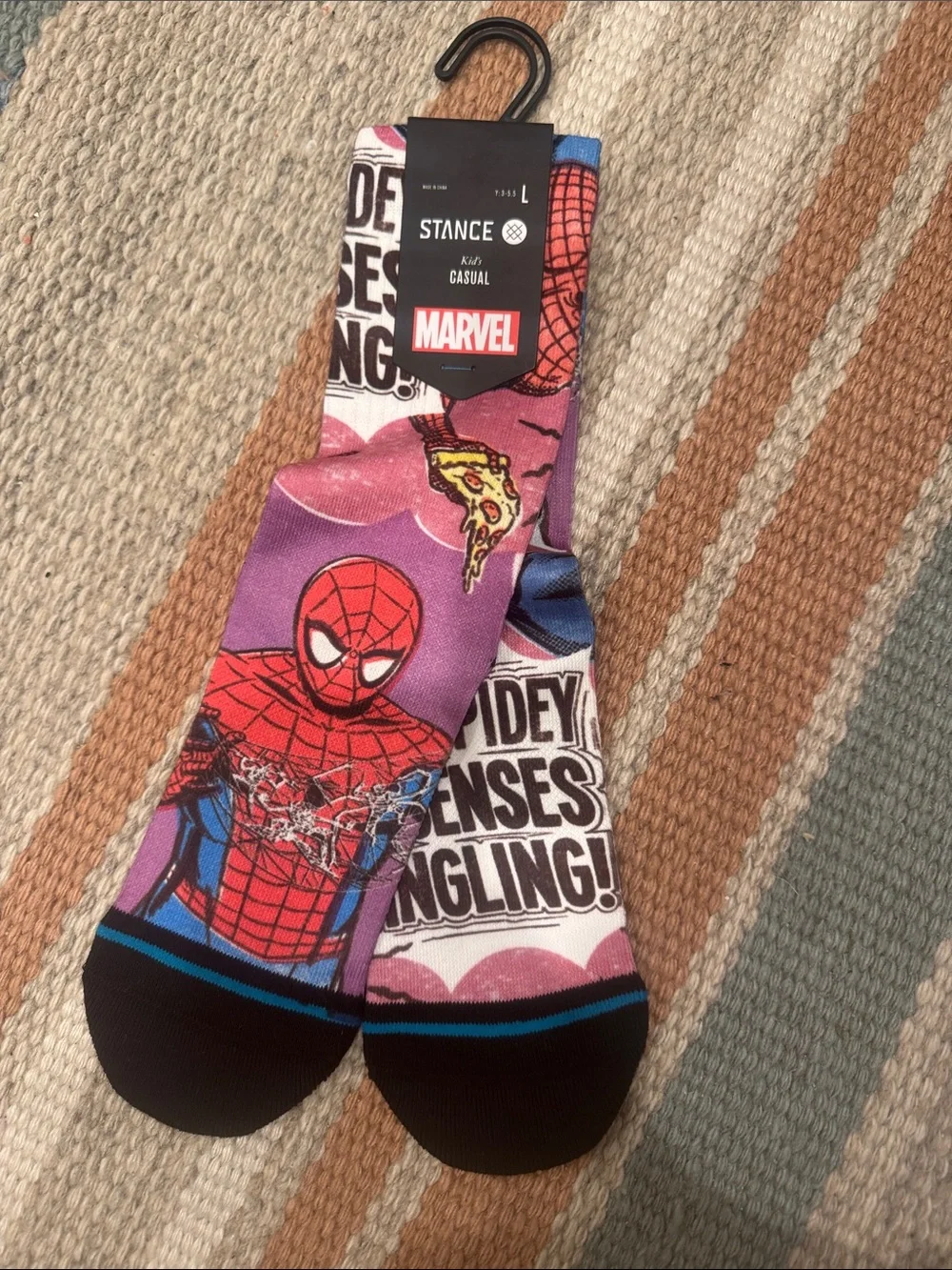 Stance Marvel Spider-Man Purple Red Blue Casual Socks Kids - Picture 5 of 7